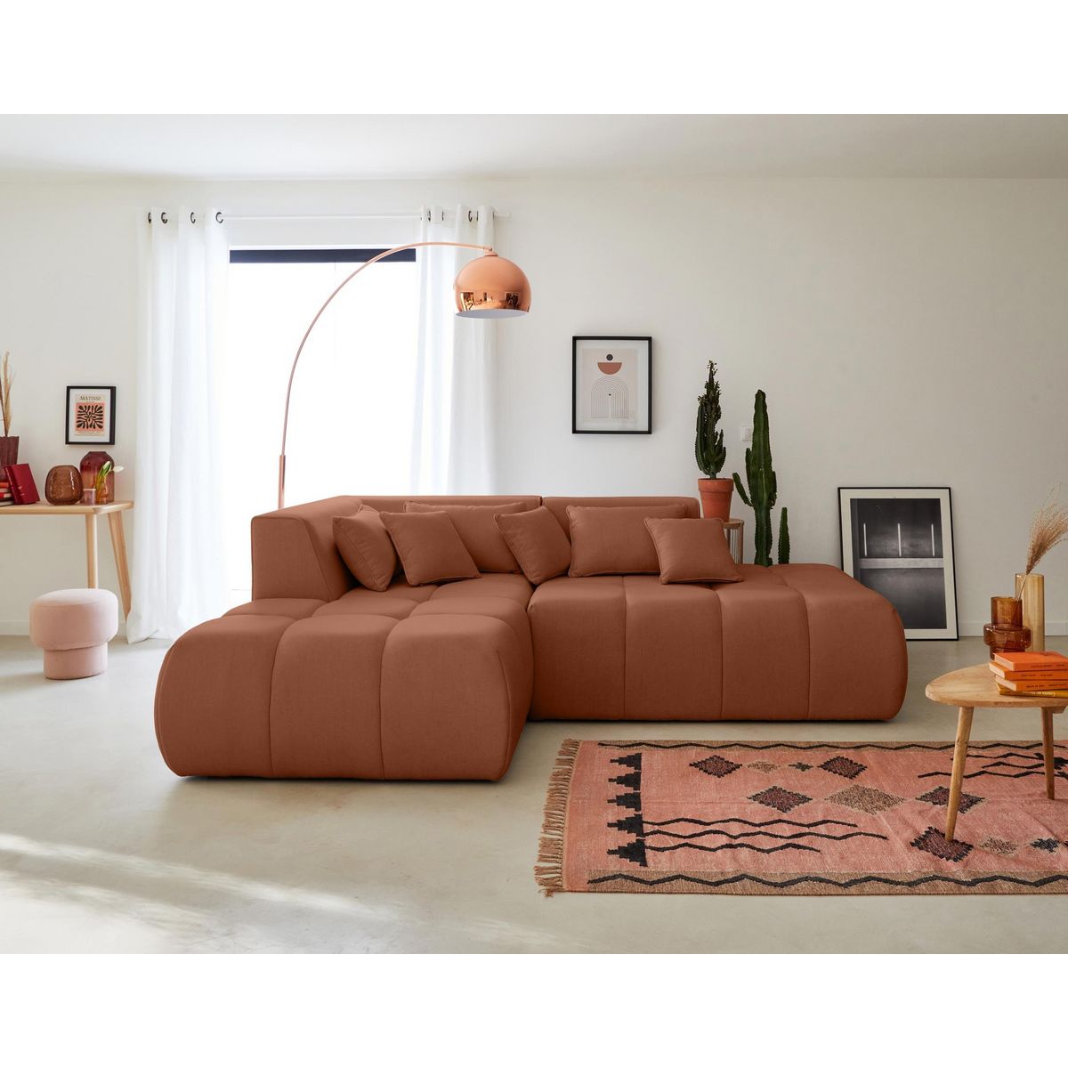 LISA DESIGN Caracas - canapé modulable d'angle gauche - 4 places - en tissu