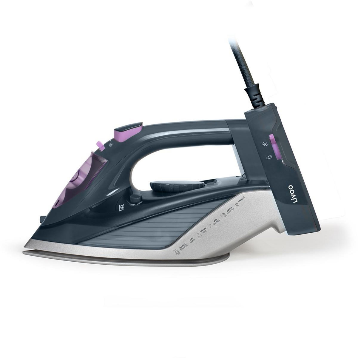 LIVOO Fer à repasser sans fil 30g/min 2200w - dom483