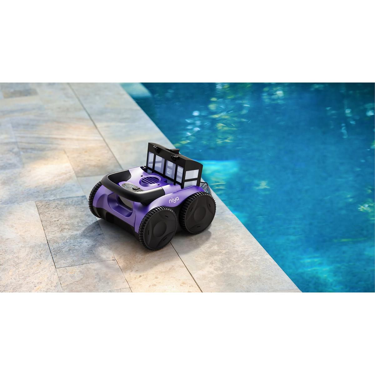 MAYTRONICS Robot aspirateur de piscine sans fil fond uniquement, durée de cycle jusqu'à 1h30, pour piscines hors-sol et enterrées, jusqu'à 8 mètres - sonar f2