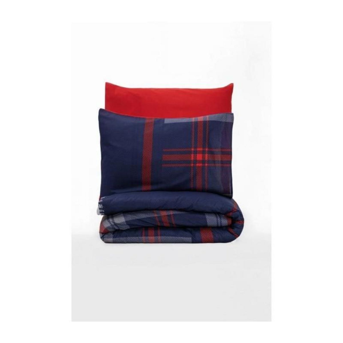 GENERIQUE Parure de lit - 129CTN64403 - 1 housse de couette 220 x 240 cm + 2 taies d'oreiller 60 x 60 cm - 100% coton ranforcé - Rouge