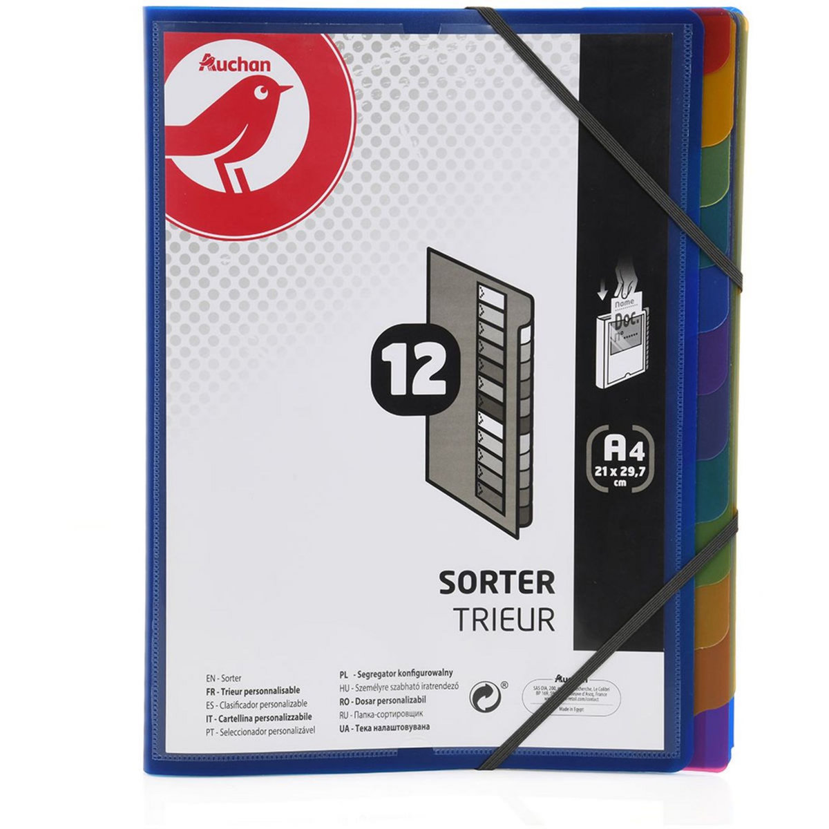 auchan-trieur-12-positions-a4-polypro-personnalisable-bleu-pas-cher