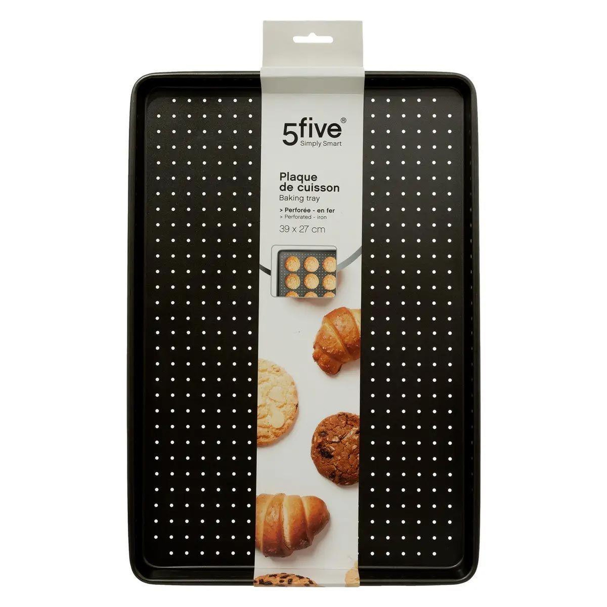 Voir la diapositive 3 : FIVE Plaque de cuisson  perforée  39cm noir