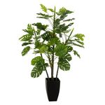 Paris Prix Plante Artificielle  Philodendron  110cm Vert & Noir