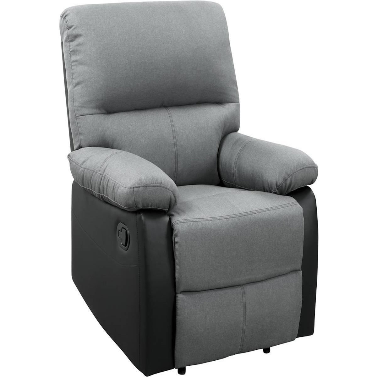 Habitat et Jardin Fauteuil relax  Lincoln  - 90 x 89 x 103 cm - Noir/Gris foncé