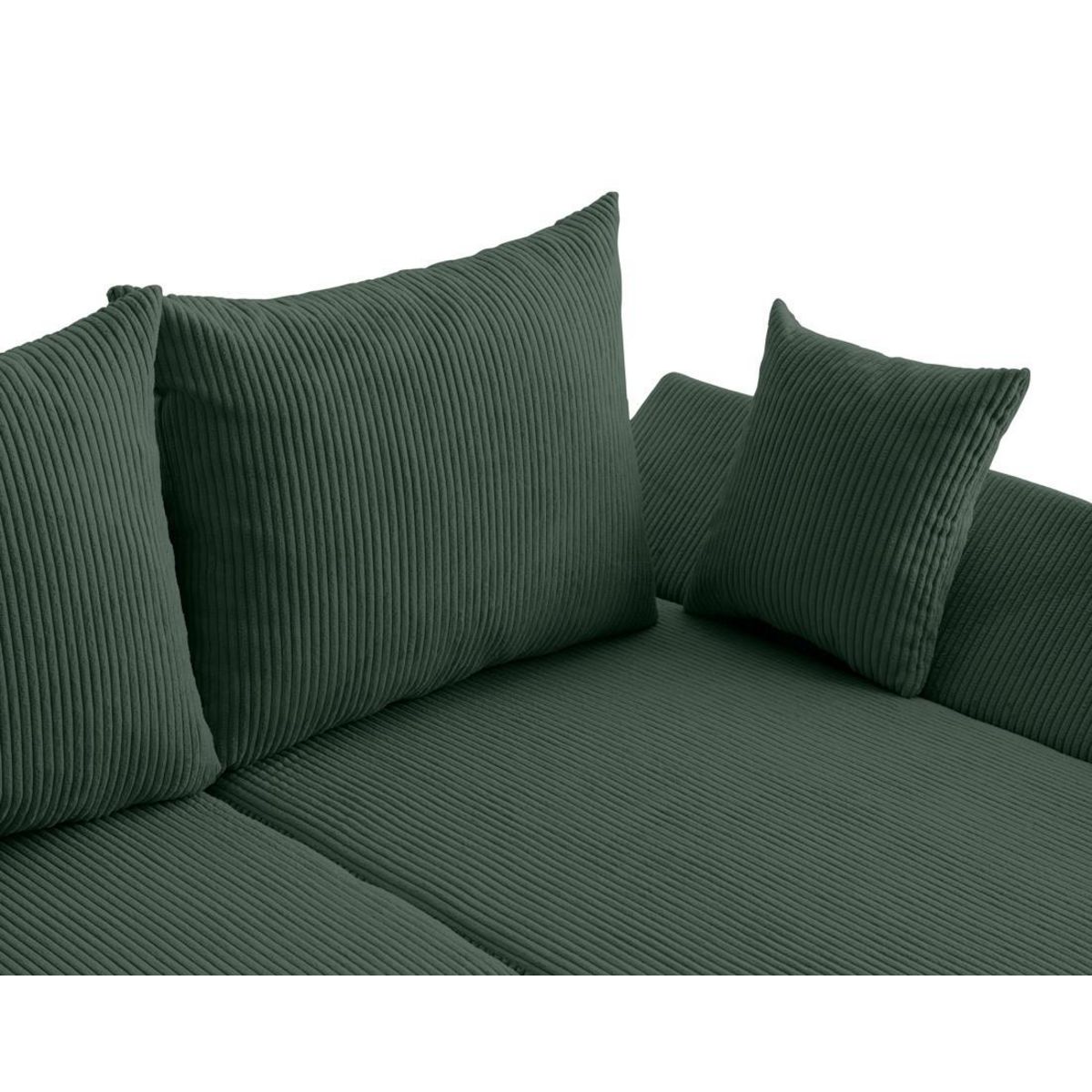 BEST MOBILIER Mike - canapé d'angle réversible - 4 places - convertible avec coffre - en velours côtelé