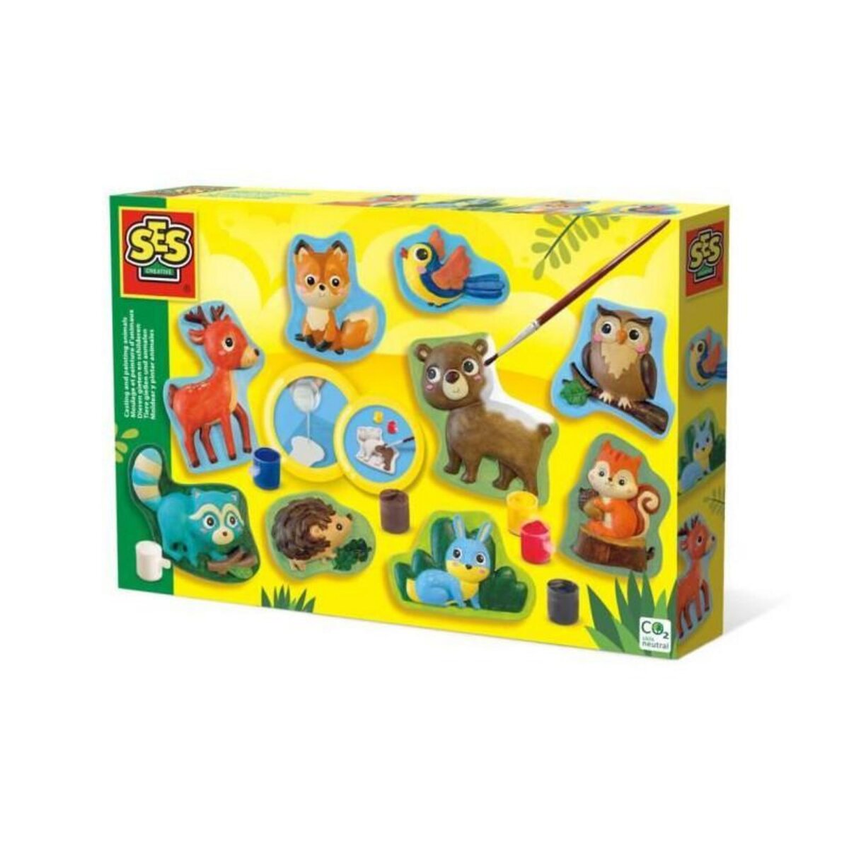 SES Creative Moulage et peinture - Animaux de la foret - SES CREATIVE - Fabriqués a partir de plastique recyclé