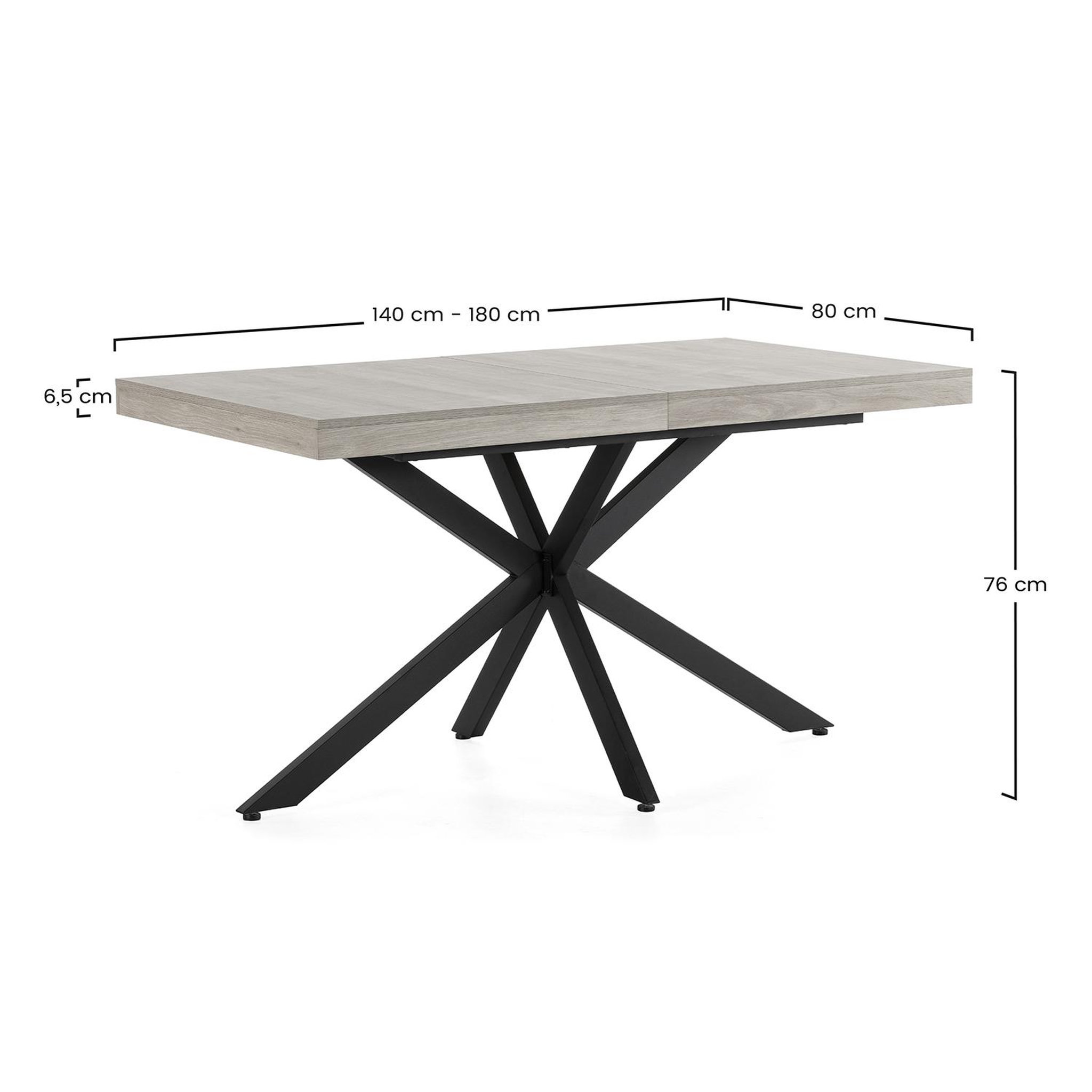 Voir la diapositive 6 : VS VENTA-STOCK Table de salle à manger extensible Genova couleur chêne, 140-180 cm