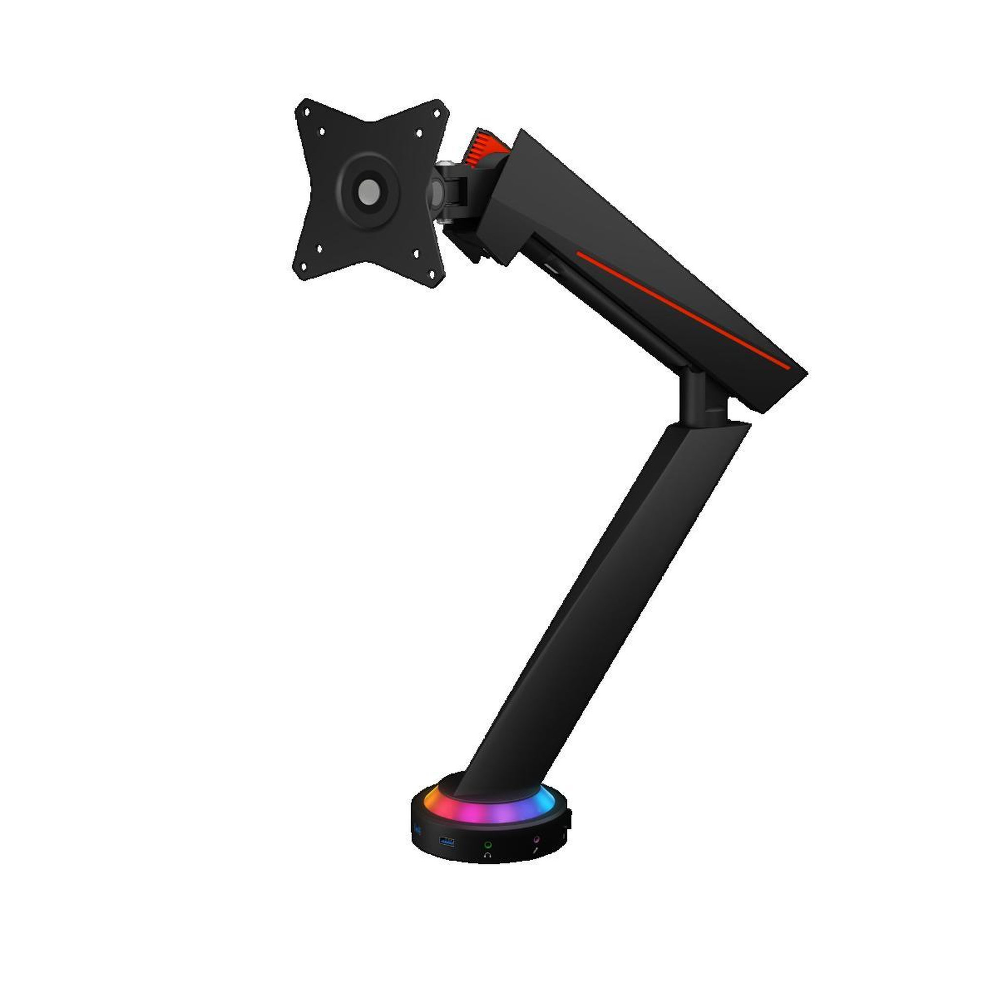 Voir la diapositive 2 : IBOX Support de moniteur ICY BOX IB-MSG303BL-T Noir Mat avec éclairage RGB