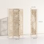 Voir la diapositive 3 : HOMCOM Paravent interieur 4 panneaux style exotique - séparateur pliable ajustable 2 parties - bois ajouré feuilles