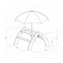 Axi House AXI Table picnic KYLO XL Gris Blanc avec parasol Bleu 119x108x75cm