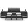 Voir la diapositive 3 : VIDAXL Salon de jardin 13 pcs noir bois de pin massif