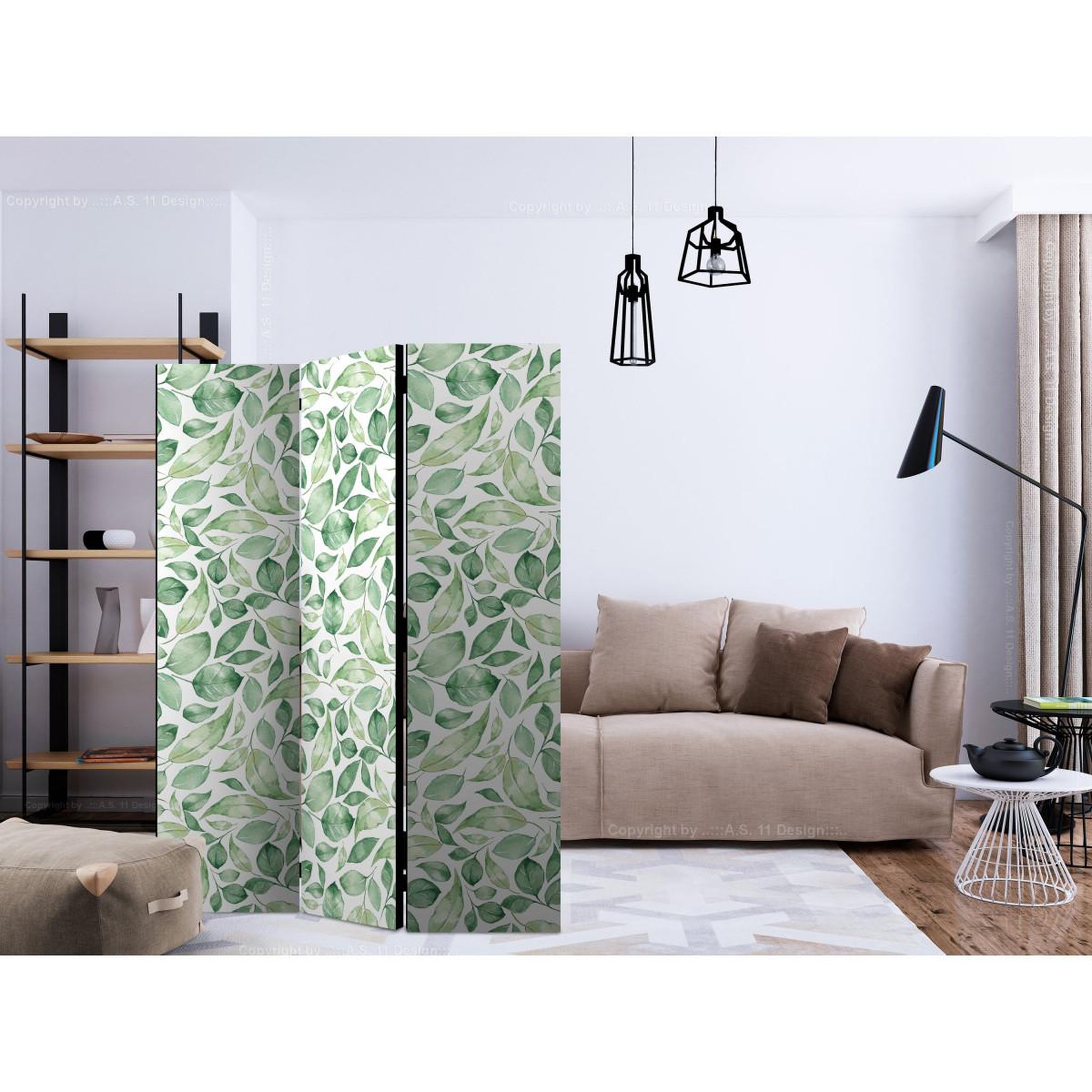 Voir la diapositive 2 : Paris Prix Paravent 3 volets  natural beauty  135x172cm