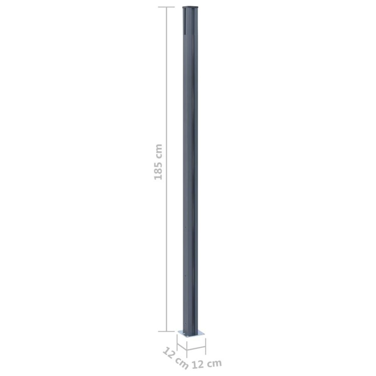 VIDAXL Poteaux de cloture 2 pcs Gris fonce 185 cm Aluminium