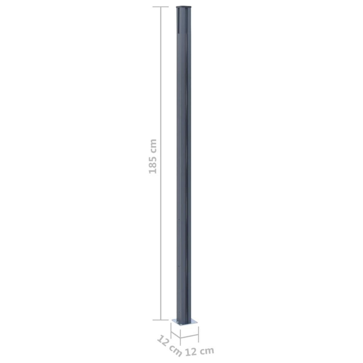 VIDAXL Poteaux de cloture 2 pcs Gris fonce 185 cm Aluminium