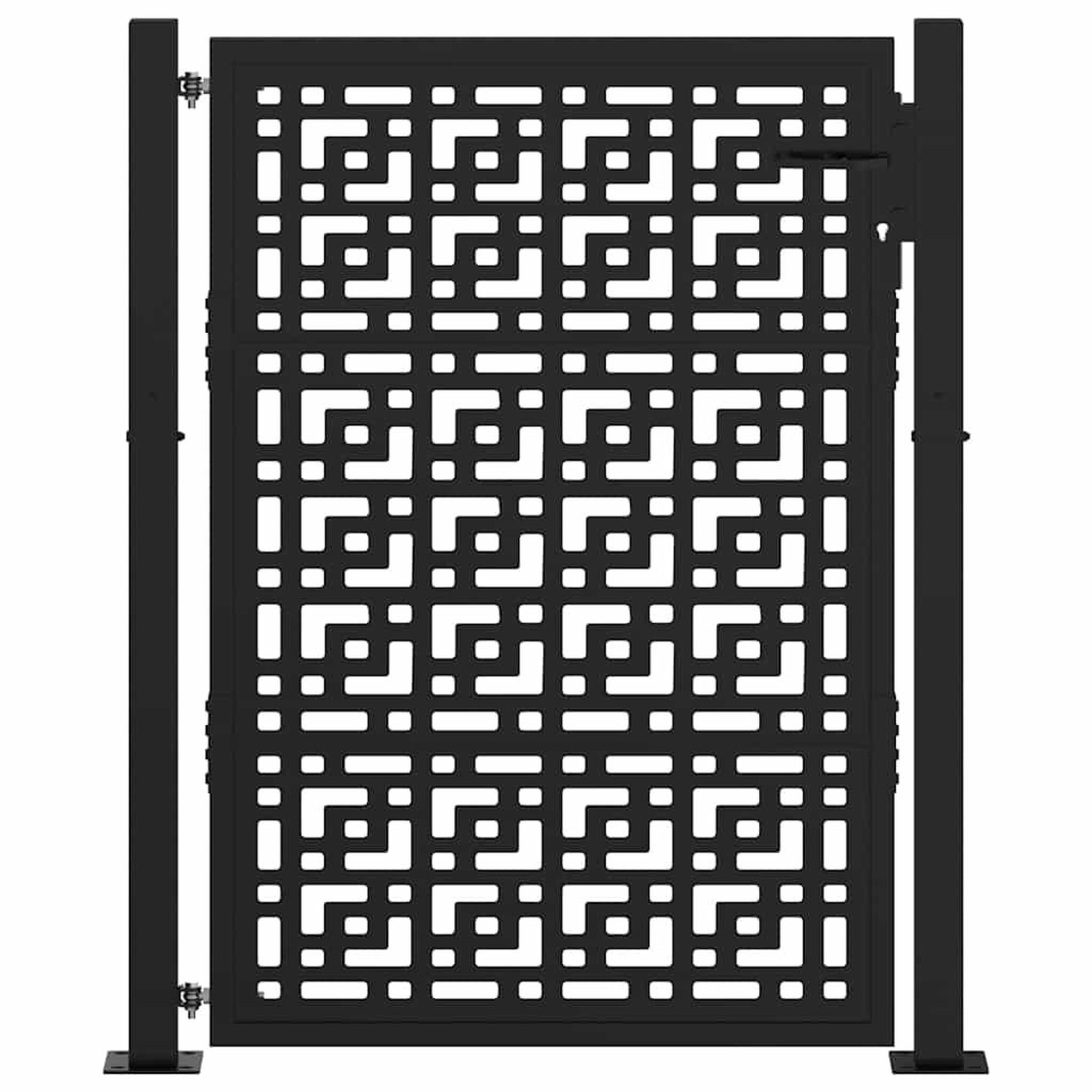 Voir la diapositive 3 : VIDAXL Portail de jardin noir 105x130 cm acier conception croisee
