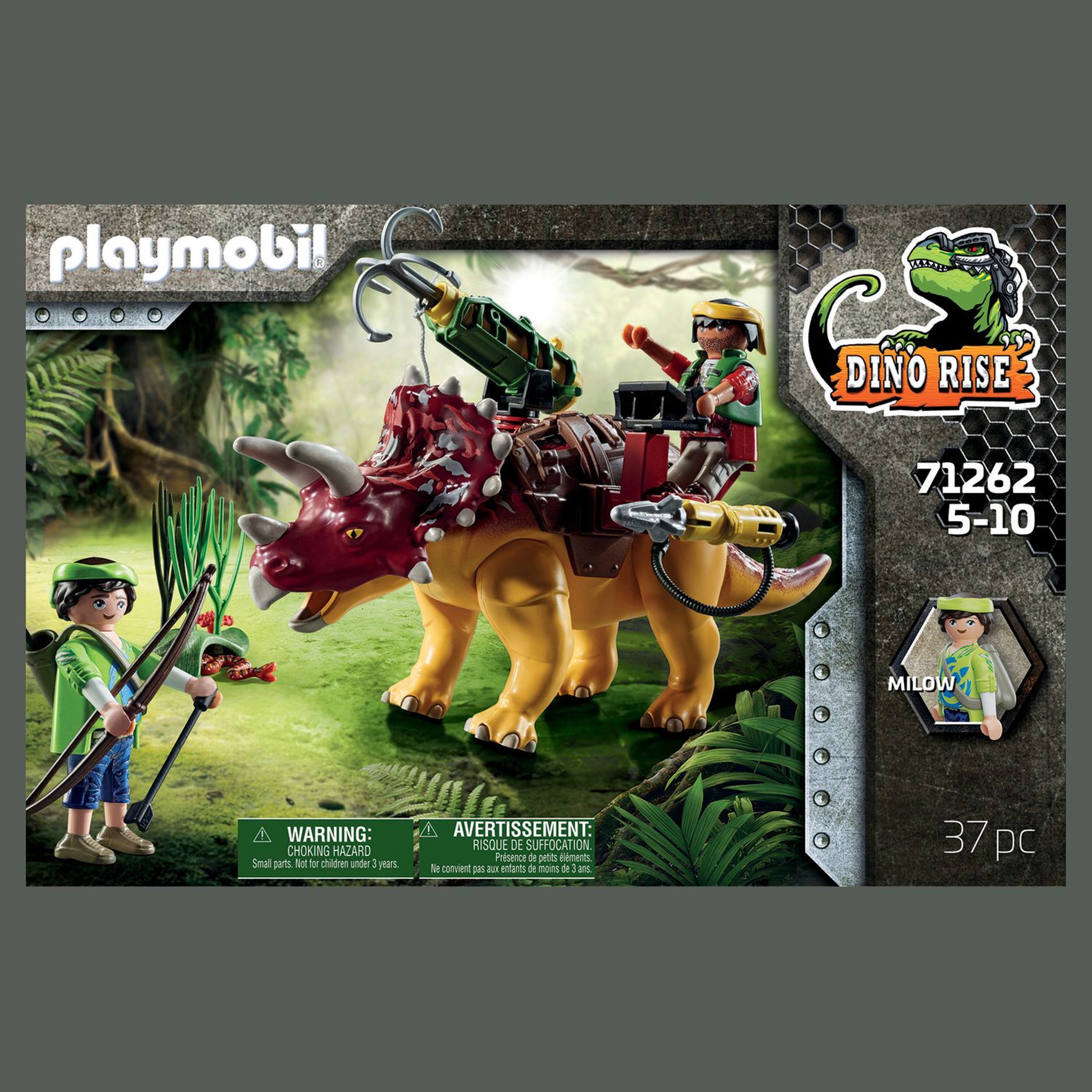 Voir la diapositive 2 : PLAYMOBIL 71262 Triceratops et soldats 