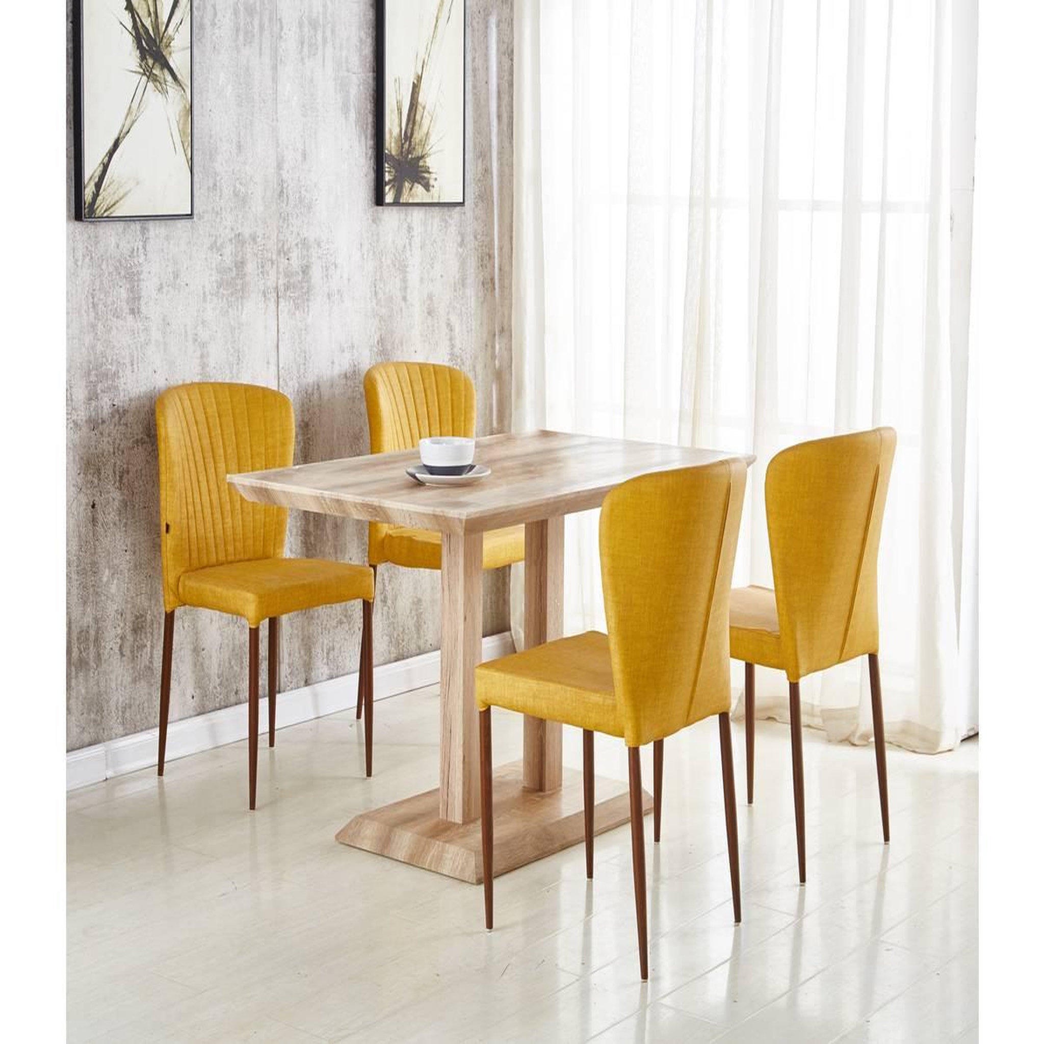 Voir la diapositive 2 : Habitat et Jardin Table repas  Alina  - 130 x 80 x 75 cm - Chêne