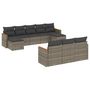 Voir la diapositive 2 : VIDAXL Salon de jardin avec coussins 10 pcs gris resine tressee