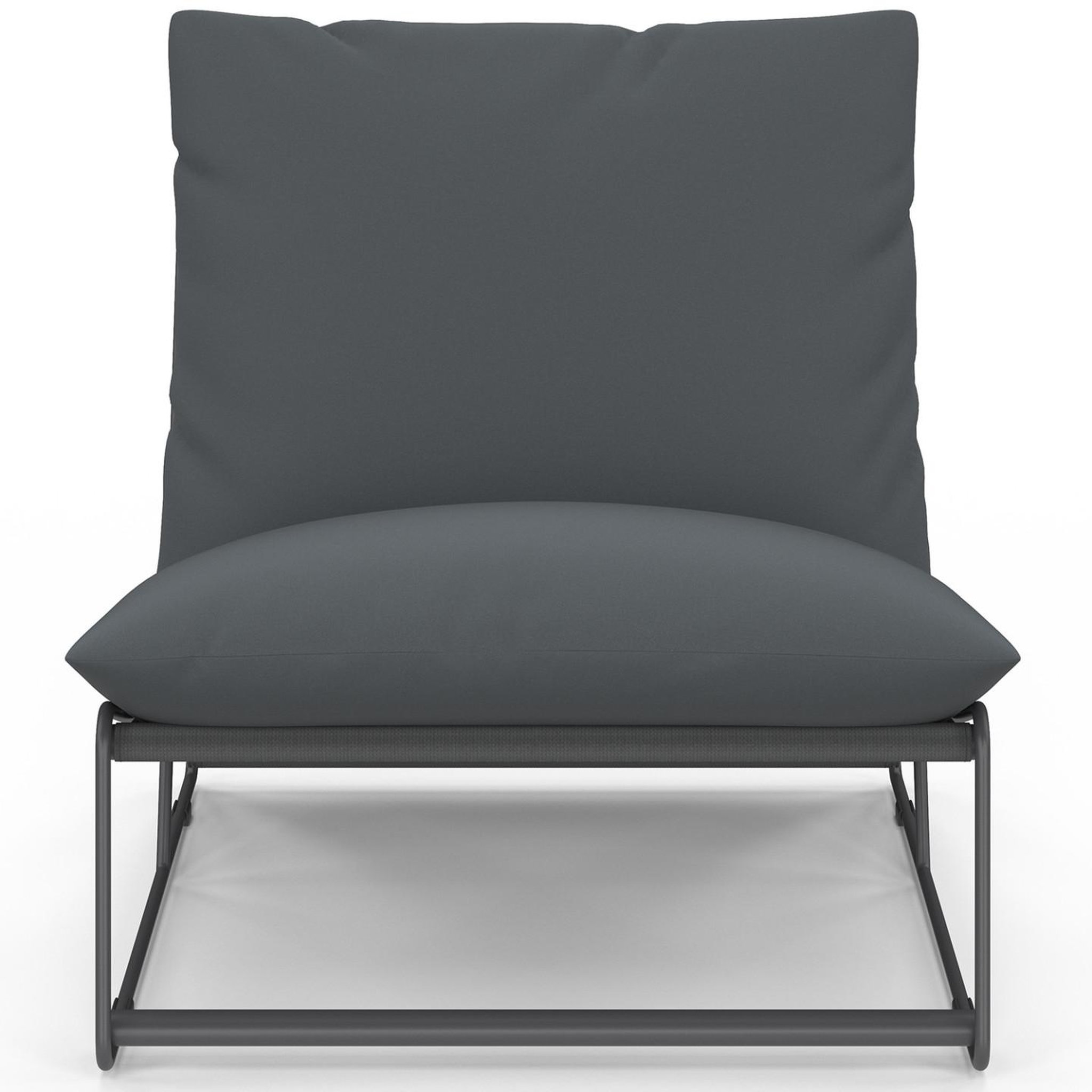 Voir la diapositive 3 : ID MARKET Lot de 2 fauteuils de jardin napoli gris coussins gris anthracite