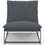 Voir la diapositive 3 : ID MARKET Lot de 2 fauteuils de jardin NAPOLI gris coussins gris anthracite