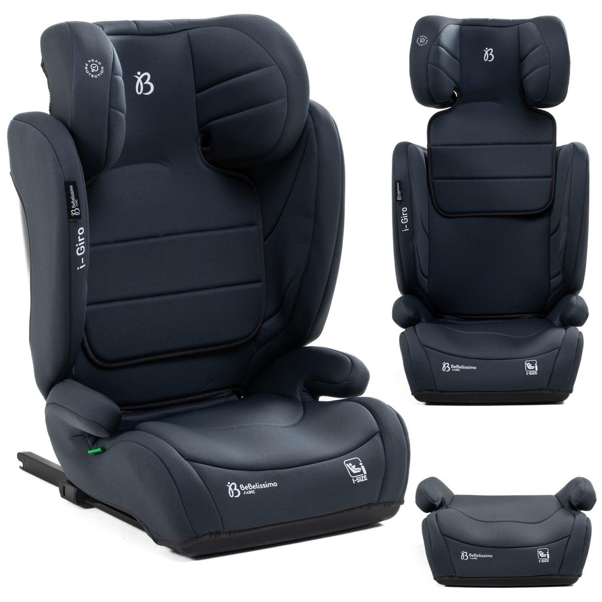BEBELISSIMO BEBELISSIMO  - Siège auto Isofix - rehausseur I-size  - 100 -150cm - i- Giro - gris foncé