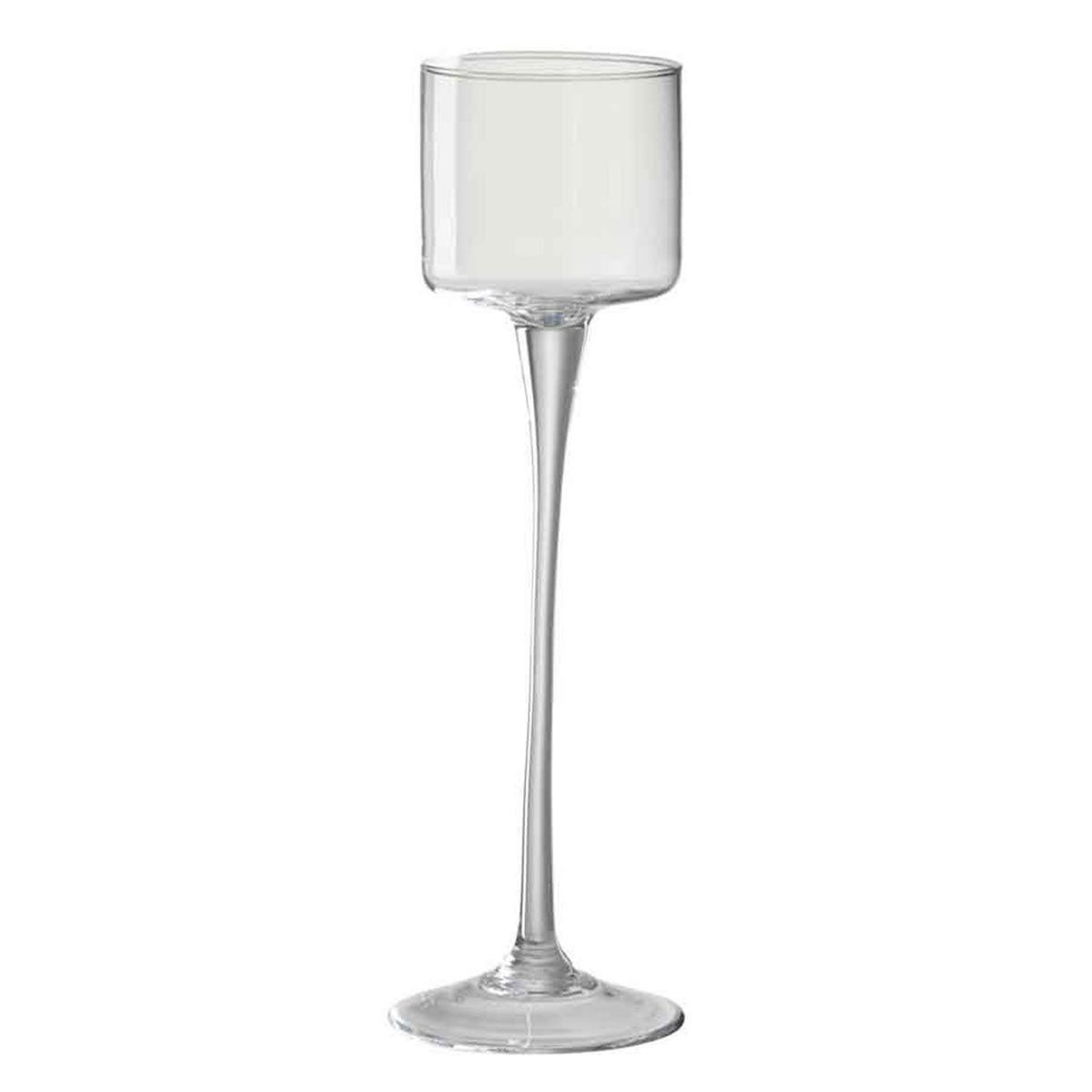 Voir la diapositive 1 : J-LINE Photophore sur pied  verre  33cm transparent