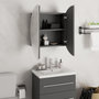 Voir la diapositive 4 : VIDAXL Armoire de salle de bain miroir rond et LED Gris 47x47x17,5 cm