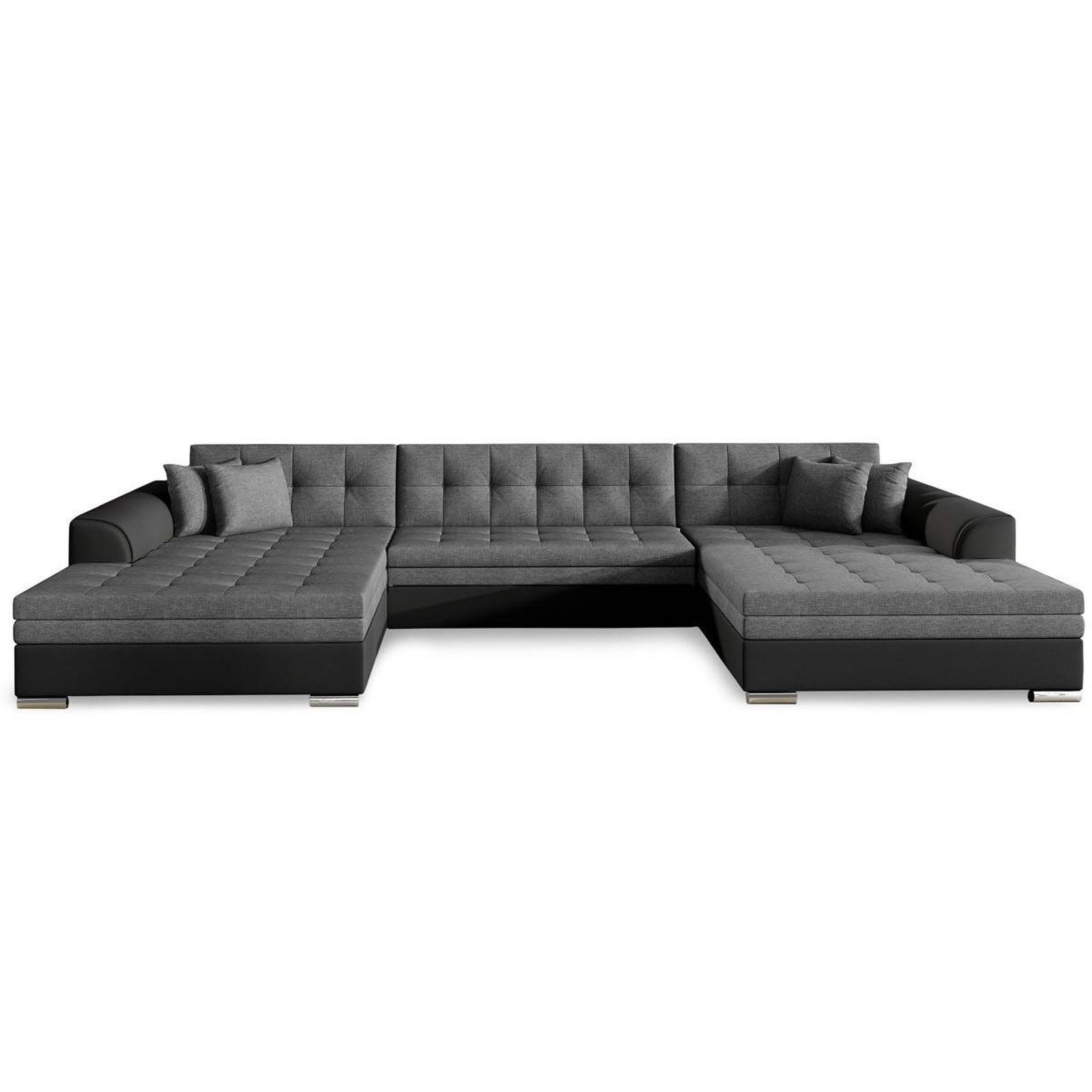 Paris Prix Canapé panoramique convertible  ascobar  365cm noir & gris