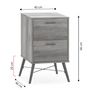 Voir la diapositive 4 : VS VENTA-STOCK Table de Chevet Clavel 2 Tiroirs Couleur Rustique
