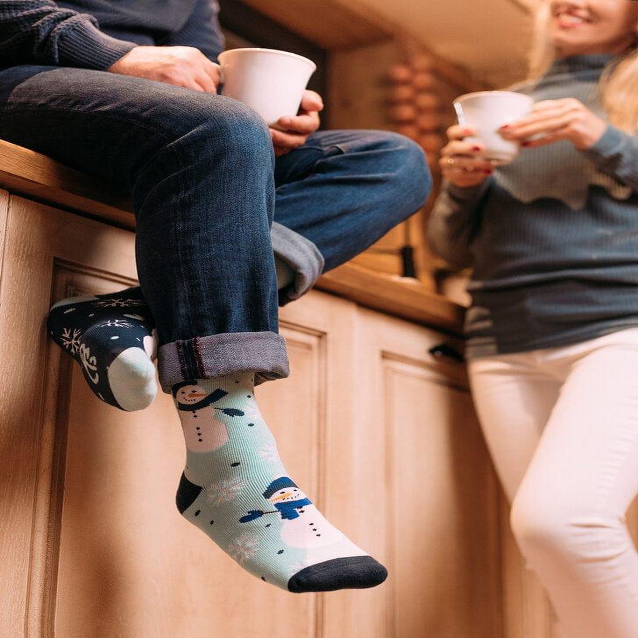 Voir la diapositive 2 : DEDOLES Chaussettes chaudes bonhomme de neige joyeux