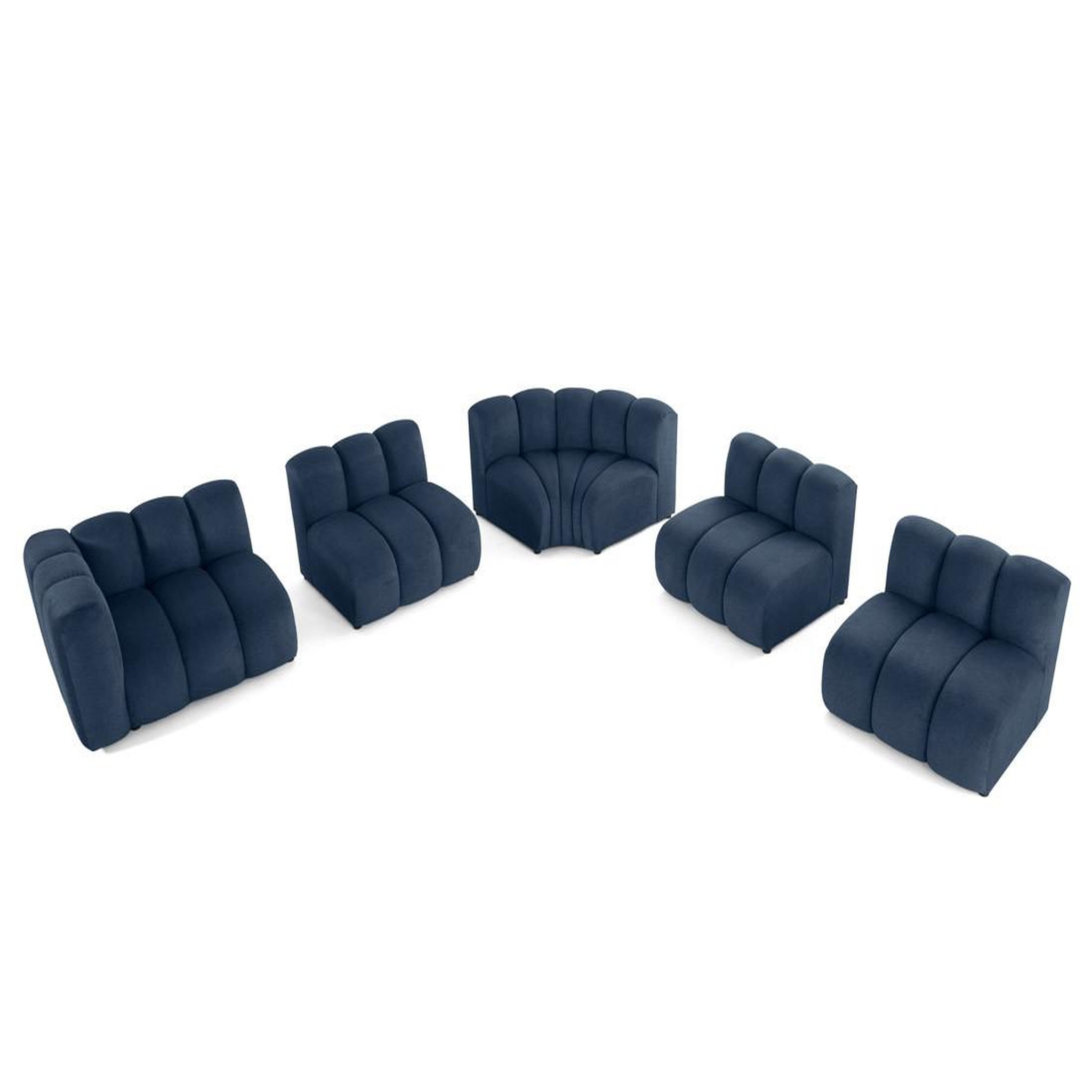 Voir la diapositive 2 : LISA DESIGN Debbie - canapé modulable d'angle droit 5 places en tissu texturé