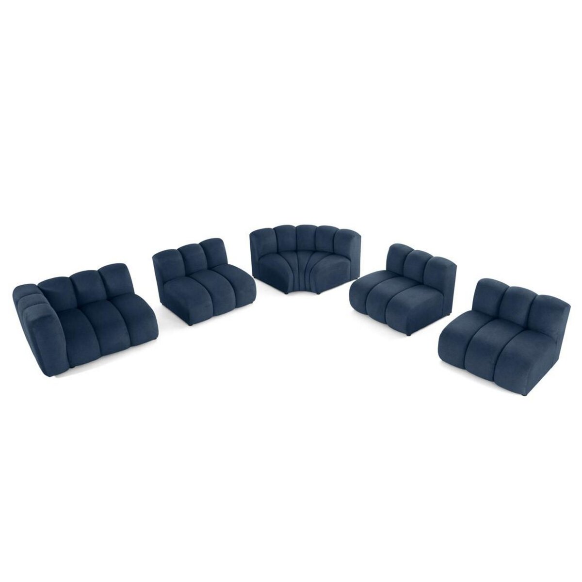 LISA DESIGN Debbie - canapé modulable d'angle droit 5 places en tissu texturé