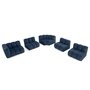Voir la diapositive 2 : LISA DESIGN Debbie - canapé modulable d'angle droit 5 places en tissu texturé
