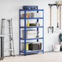 Voir la diapositive 3 : VIDAXL Etagere de rangement a 5 niveaux Bleu Acier et bois ingenierie