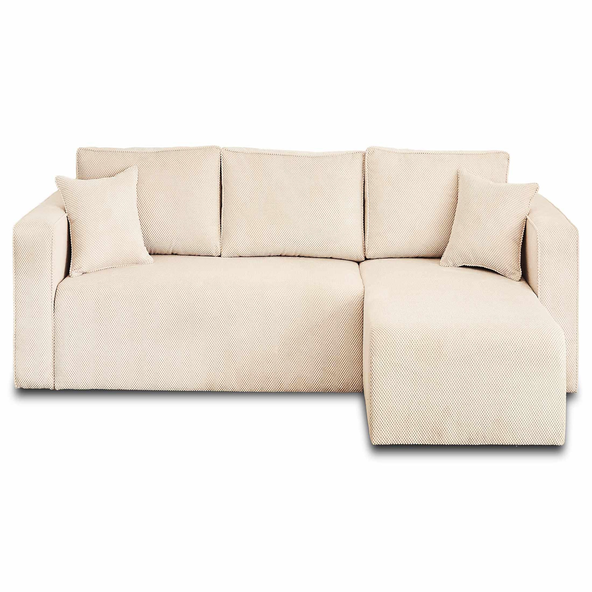 Voir la diapositive 1 : BEST MOBILIER Topaze - canapé d'angle réversible - 4 places - convertible avec coffre - en velours texturé