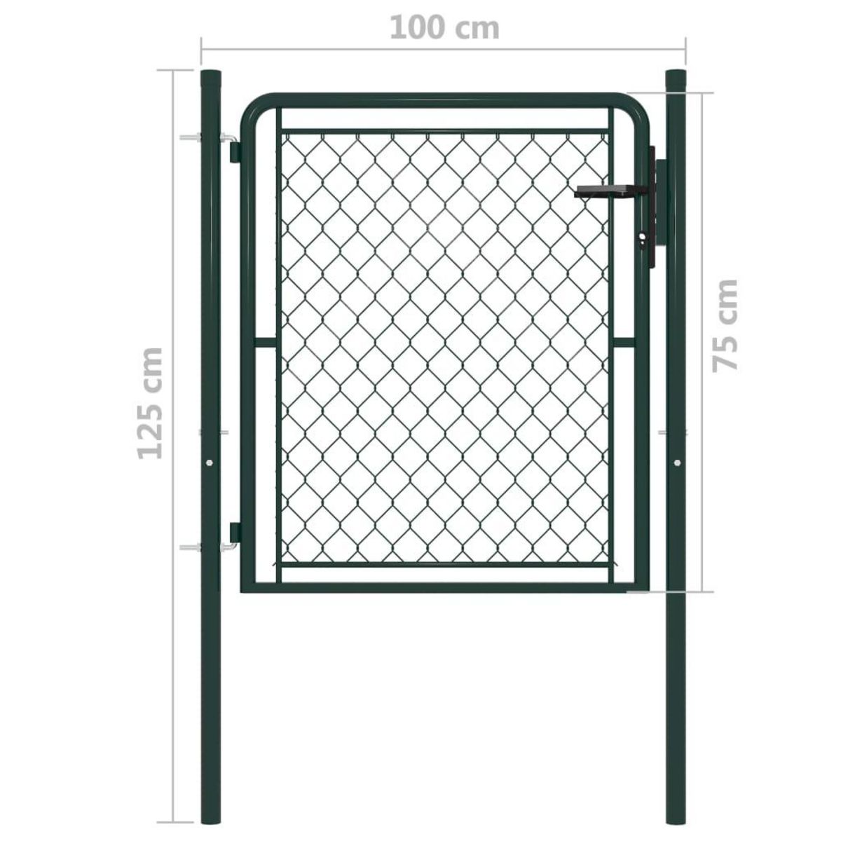 VIDAXL Portillon Acier 100 x 75 cm Vert