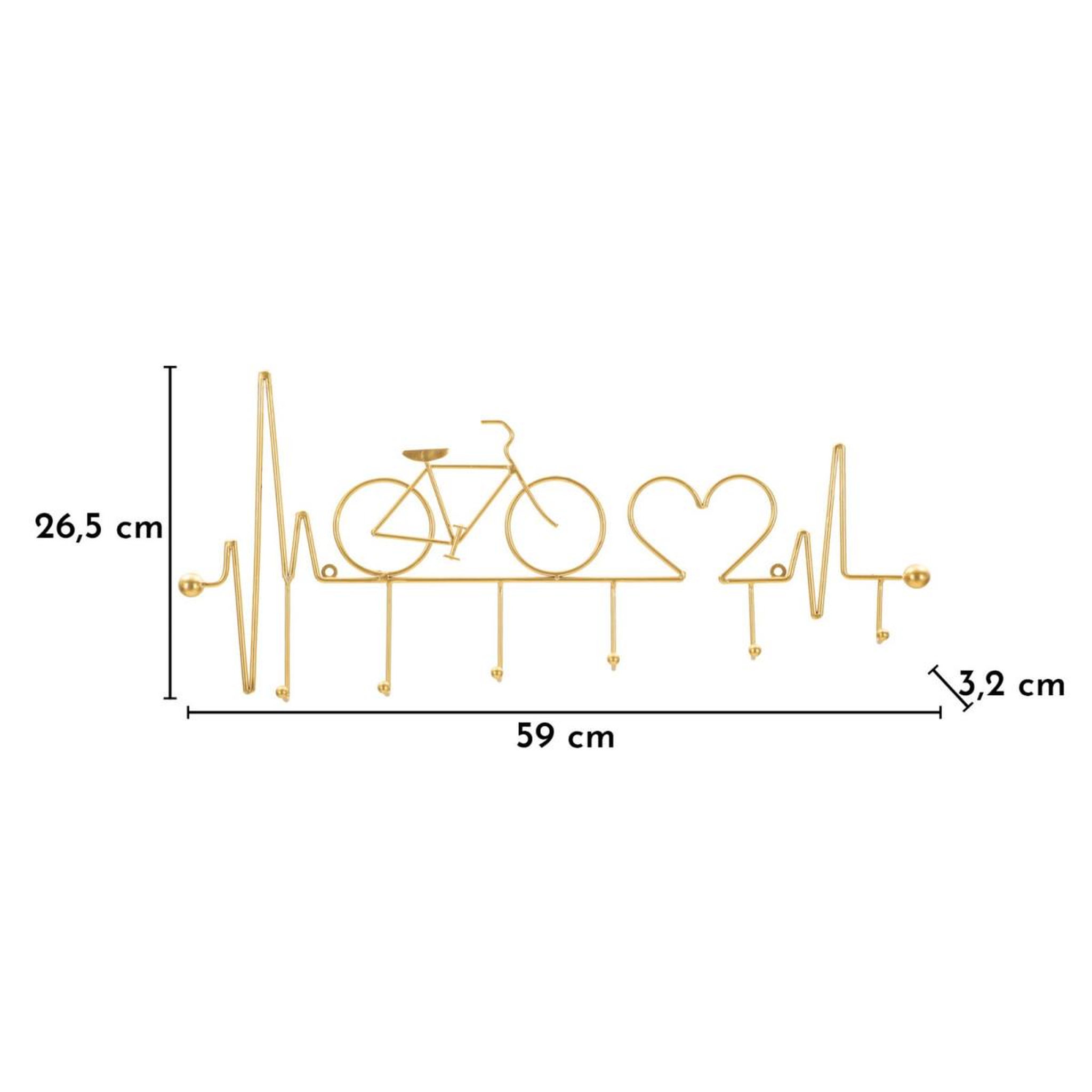 Voir la diapositive 6 : Paris Prix Patère murale en métal  bicycle  59cm or