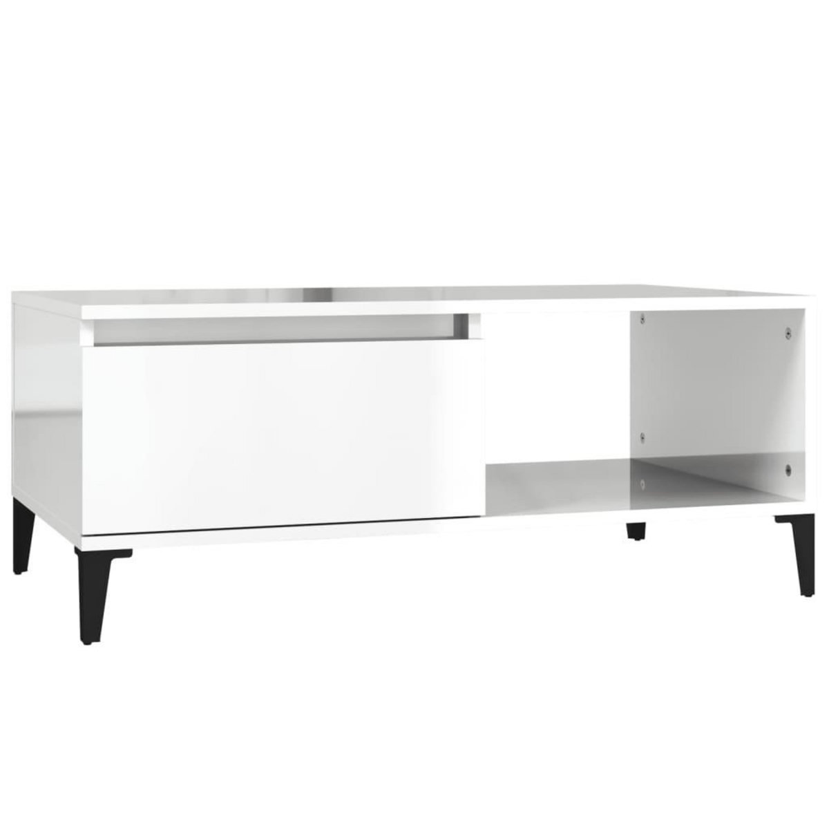 VIDAXL Table basse Blanc brillant 90x50x36,5 cm Bois d'ingenierie