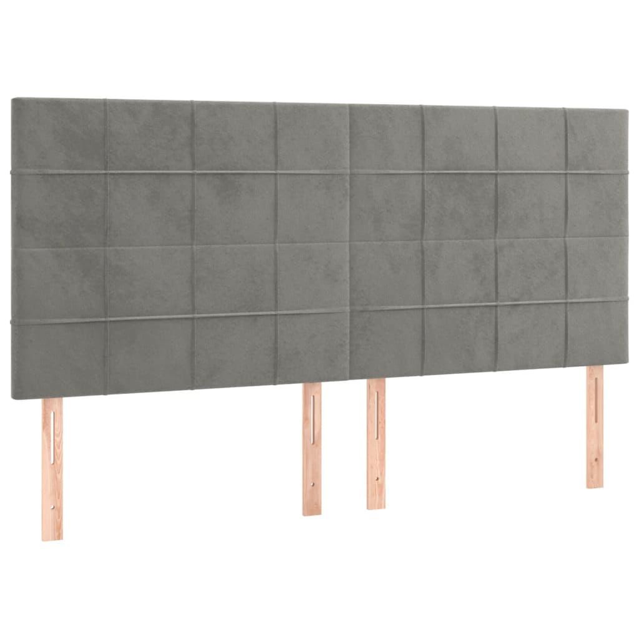 Voir la diapositive 5 : VIDAXL Sommier a lattes de lit et matelas Gris clair 200x200cm Velours