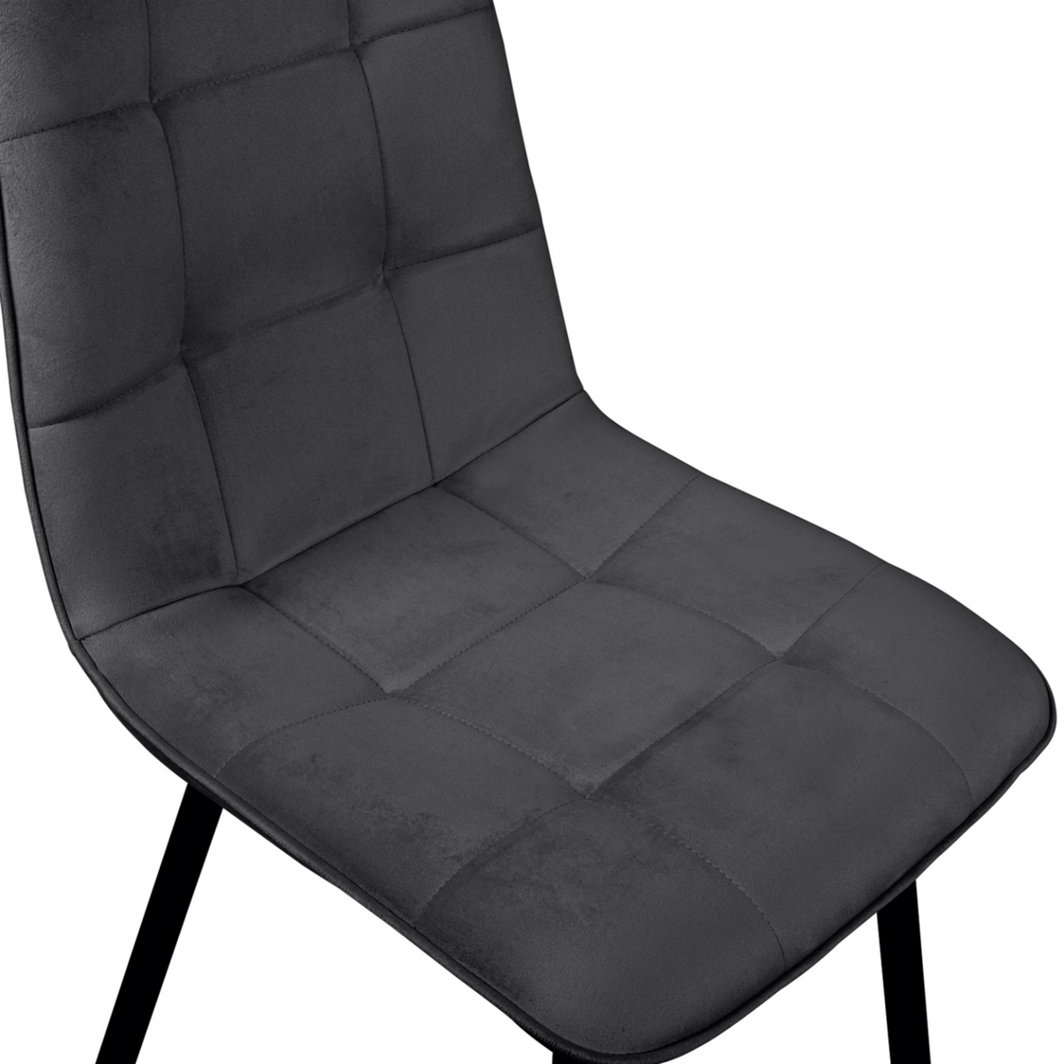 ID MARKET Lot de 6 chaises MILA en velours gris foncé pour salle à manger
