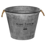 ATMOSPHERA Cache-Pot en Fer Design  Zinc  49cm Gris