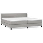 VIDAXL Sommier a lattes de lit avec matelas Gris clair 200x200cm Tissu