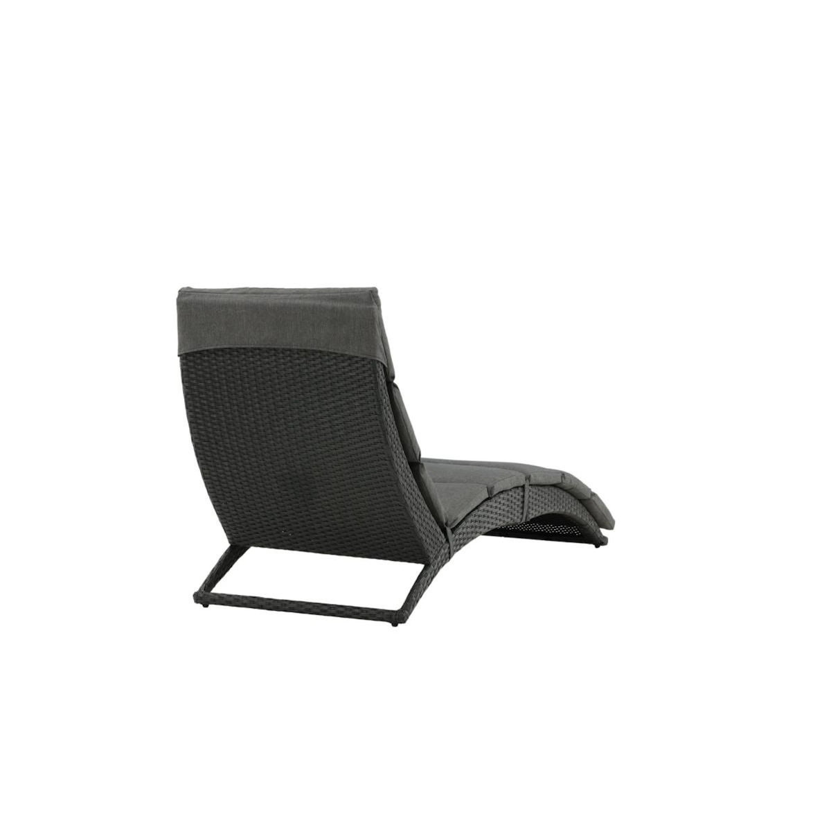 Paris Prix Chaise Longue  Archie  158cm Noir
