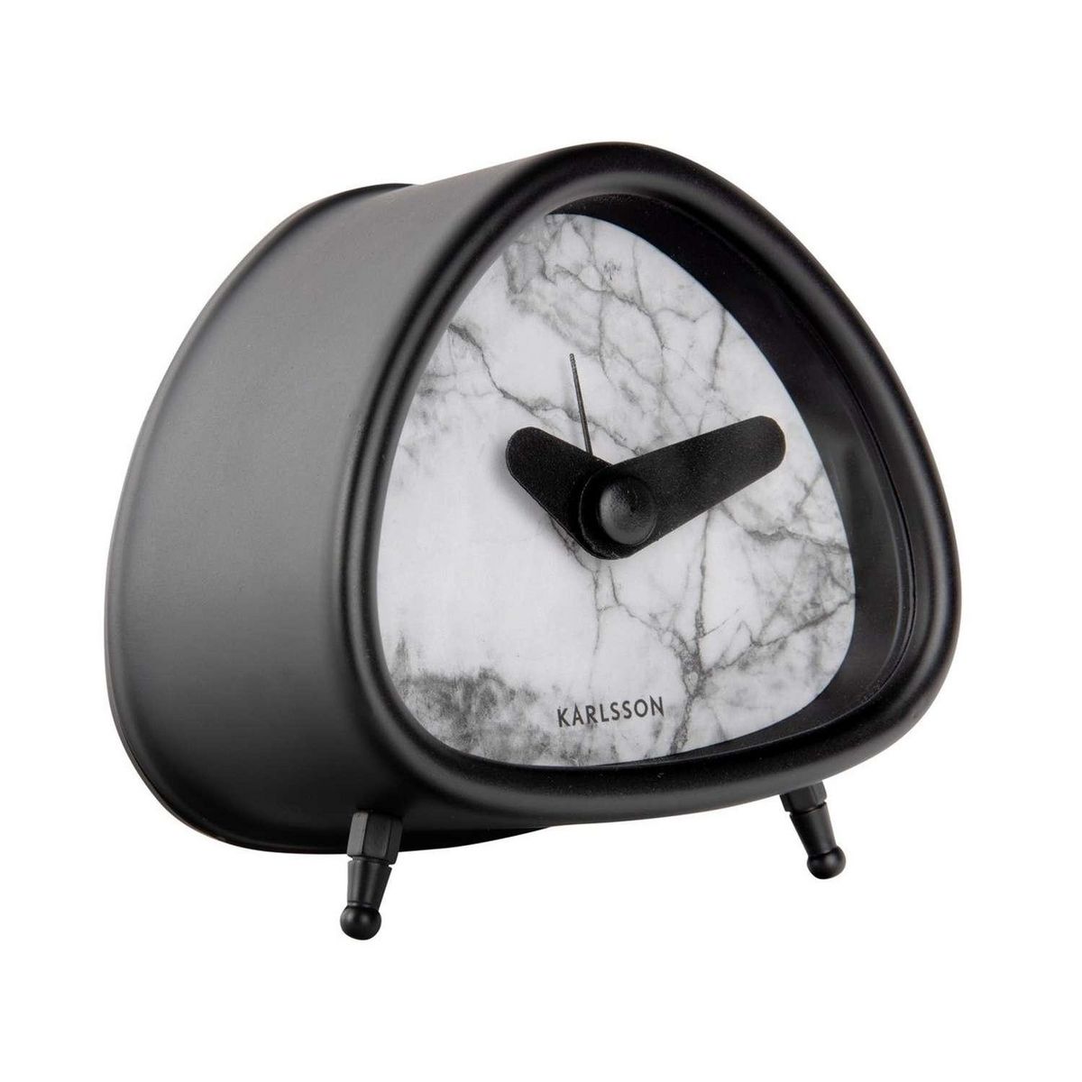 Karlsson Réveil triangle effet marbre - Noir