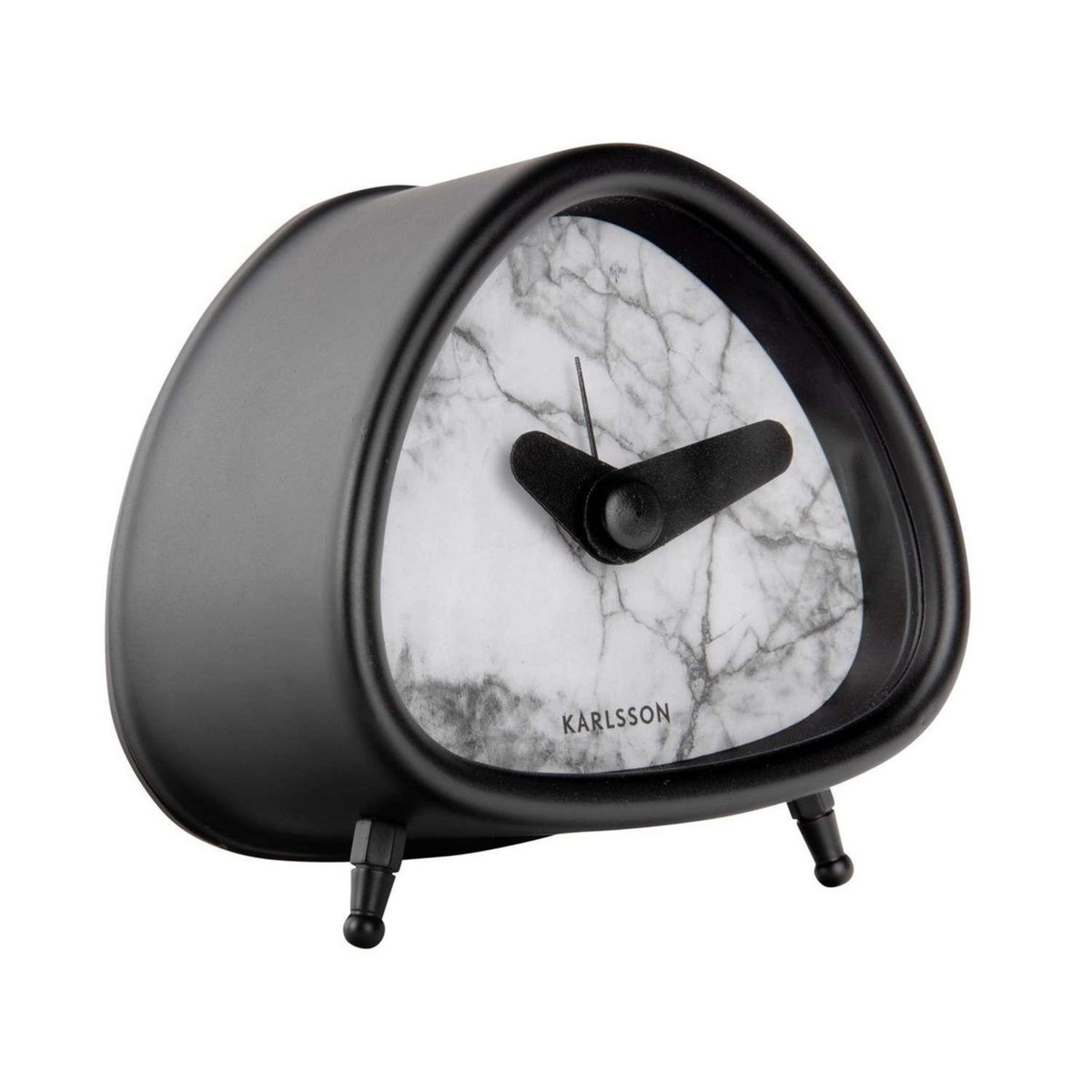 Karlsson Réveil triangle effet marbre - Noir