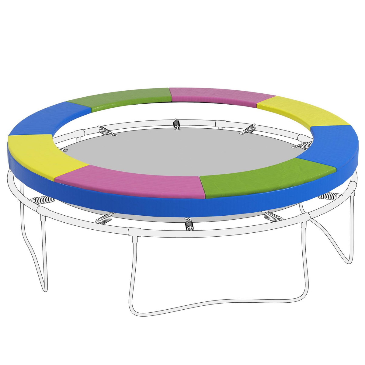 HOMCOM Couvre-ressort trampoline dia. 305 cm PVC PE haute densité rembourrage 15 mm multicolore