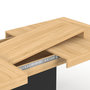 Voir la diapositive 6 : ID MARKET Table à manger extensible rectangle EDEN 8-12 personnes bois et noir 200-250 cm