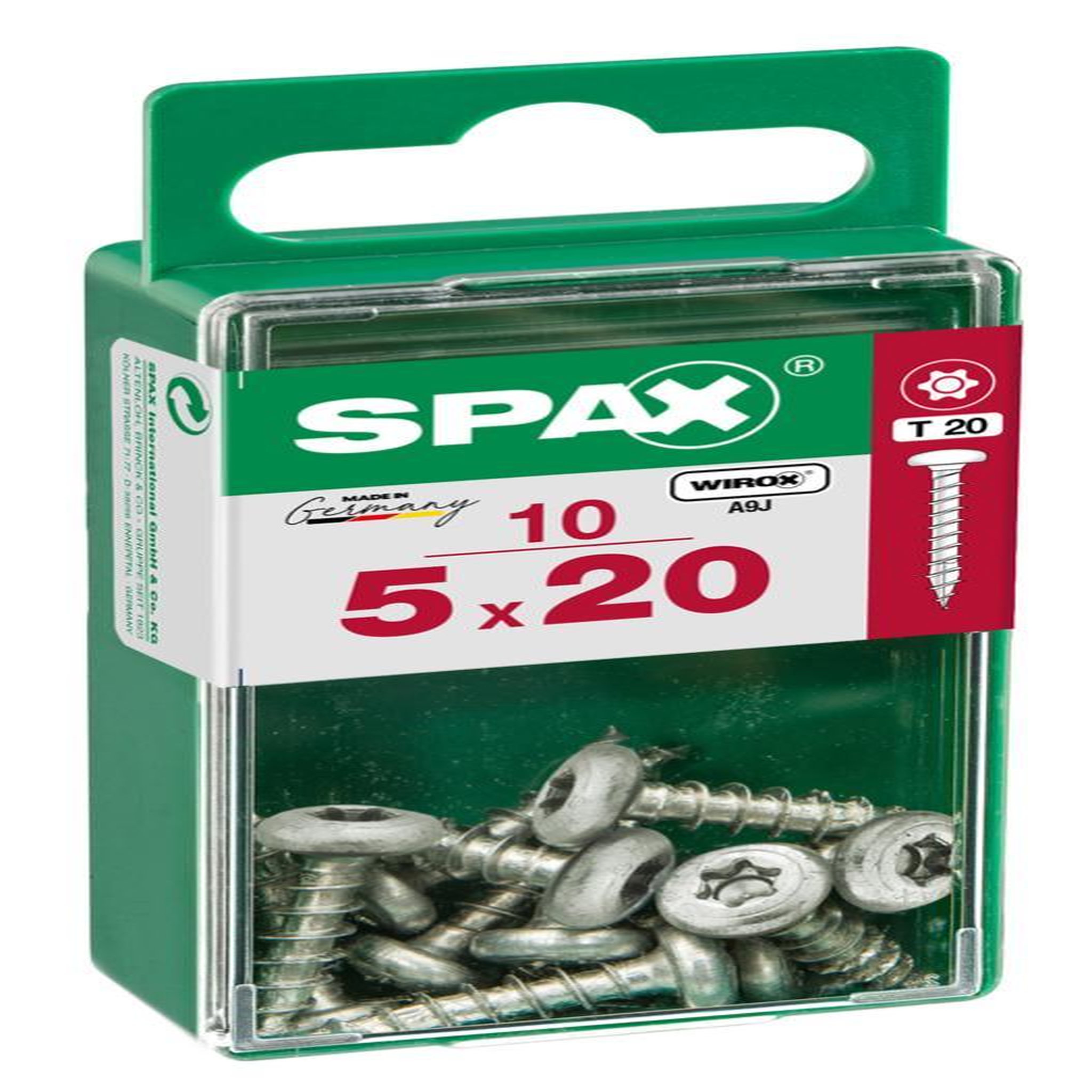 CENTRALE BRICO Lot de 10 vis acier tête ronde torx SPAX, Diam.5 mm x L.20 mm