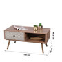 Voir la diapositive 3 : TOILINUX Table basse Baobab en MDF 1 tiroirs et 1 niche ouverte - L.100 cm x H.45,5 cm - Marron