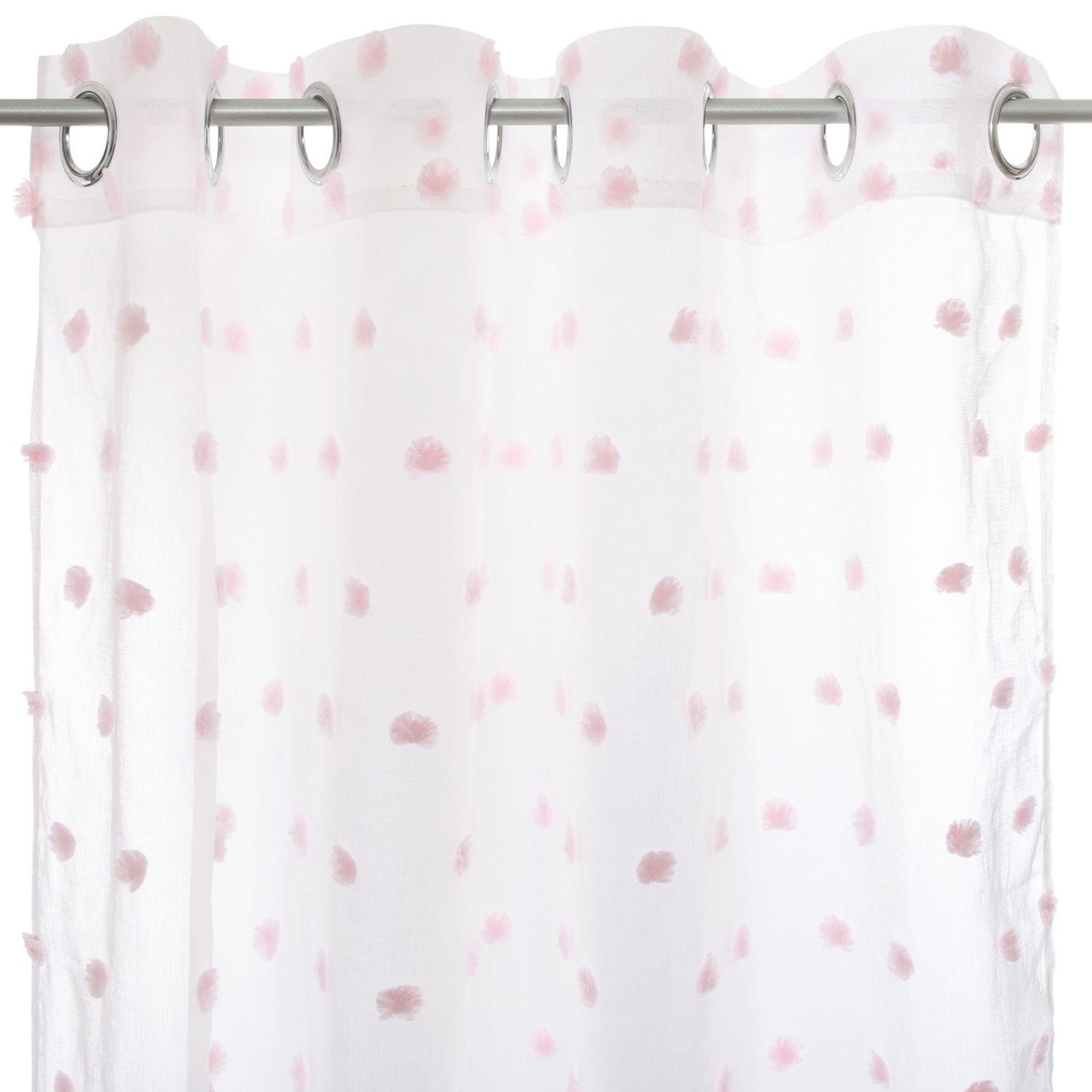 Voir la diapositive 5 : TOILINUX Lot de 2 Rideaux pour chambre d'enfant avec pompons Lilo